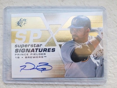 2008 SPx Prince Fielder Gold Superstar Signatures Autograph #SSS-PF Auto Brewers