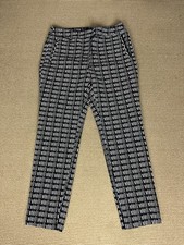 Adrianna Papell Women  s Black/white Plain Design Cropped Stretch Pants Size 8