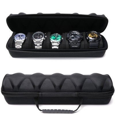Travel Watch Case 5 Slot Roll Organizer Hard Shell Storage Box Display Pouch Bag