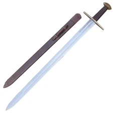 Medieval European Functional Full Tang Knightly Arming Sword with Scabbard