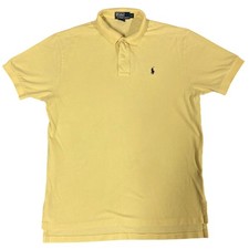 Polo Ralph Lauren Mens Yellow Short Sleeve Cotton Pique Polo Shirt Size L MW22