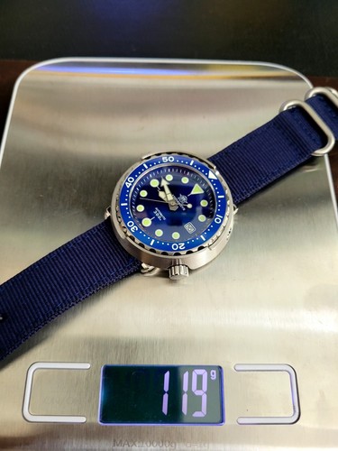 Mens Luxury Blue Divers Watch 300m WR NH35 (SEIKO TMI) Automatic Movt NATO - 第 12/17 張圖片