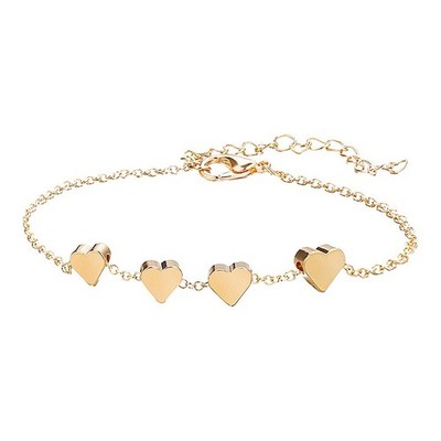 1Pc Mode und Alloy Herz Armband Retro Simple Bracelet (Golden)