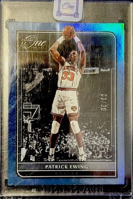Patrick Ewing 2021-22 Panini One and One Blue Parallel #158 /30 Sealed Knicks