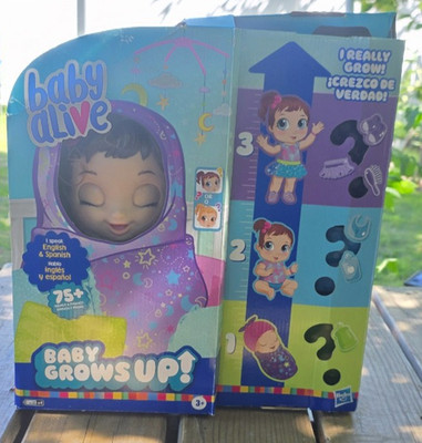 Hasbro BABY ALIVE Baby Grows Up, Speaks English/Spanish Happy Merry Meadow