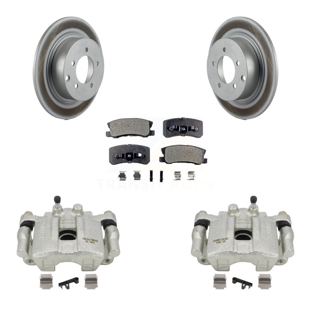 Jeep Mitsubishi Patriot Lancer Rear Brake Caliper Rotor Ceramic Pad Kit