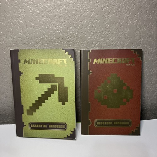 Minecraft Handbook Mojang Essential and Redstone Handbook Paperback Lot of 2