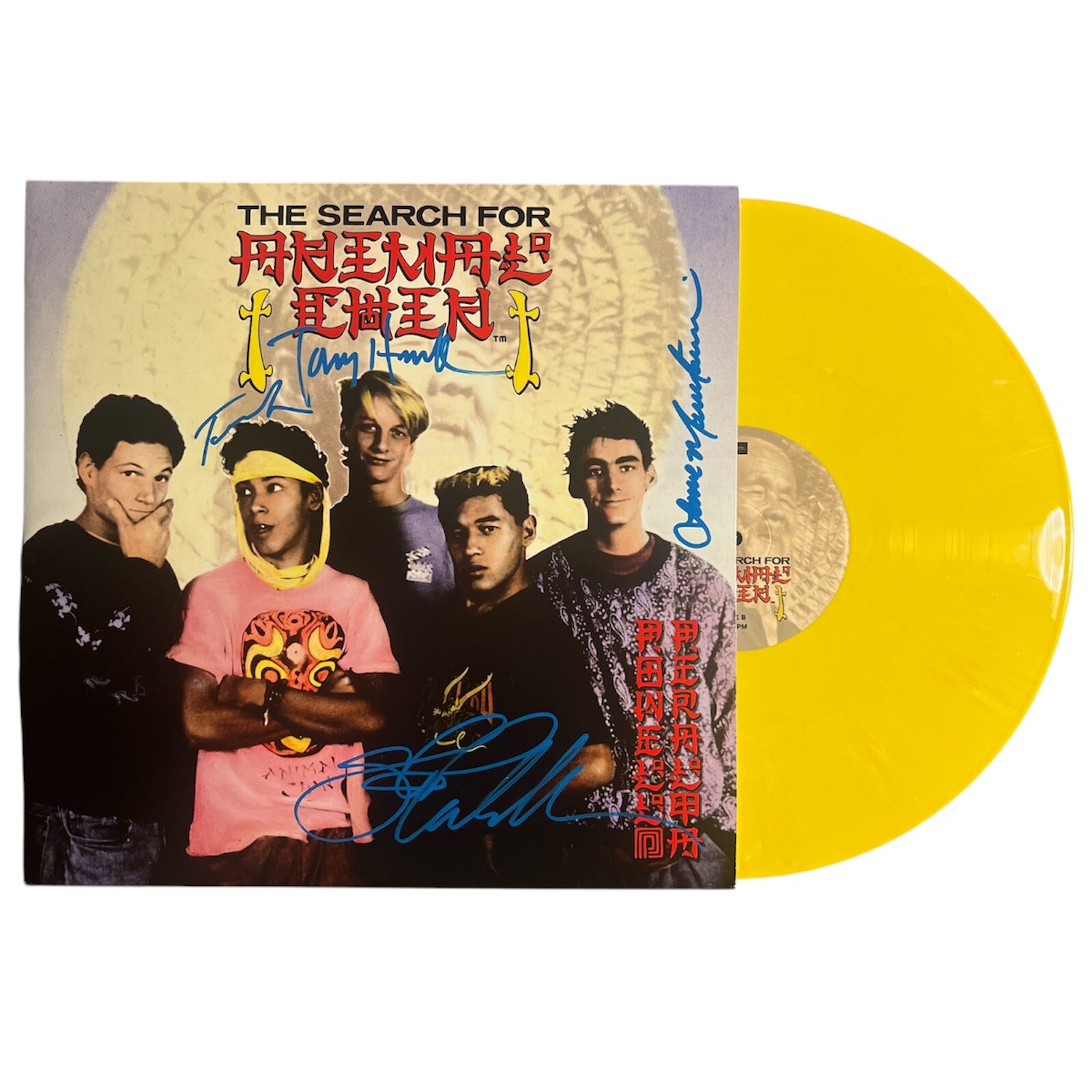 Bones Brigade TEAM Tony Hawk Signed The Search For Animal Chin Vinyl LP 4 AUTOS