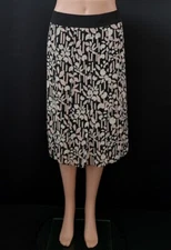 NICOLE MILLER COLLECTION 100% Silk Multicolor Pleat Detail A Line Skirt Sz 6