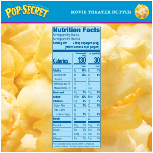 Pop Secret Microwave Popcorn, Homestyle Butter Flavor, 3 Oz Sharing Bags, 18 Ct - Picture 3 of 5