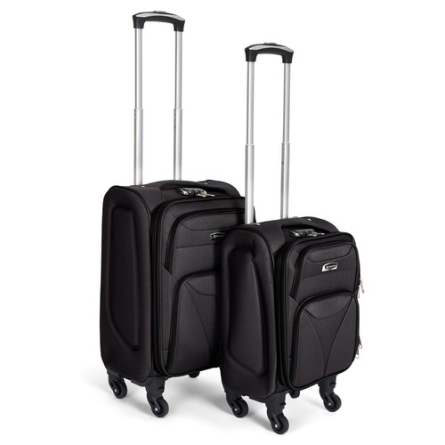 Suitcase Set w/ Wheels Cabin Bag Holiday Luggage Telescopic Expanding | 2-Pieces - Picture 6 of 69