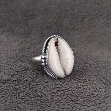 Cowrie Shell Ring 925 Sterling Silver Ring Handmade Ring Woman Ring All Size 123