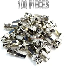 100x Twist On BNC Male Connector for CCTV Security System RG59 Cable Cameras