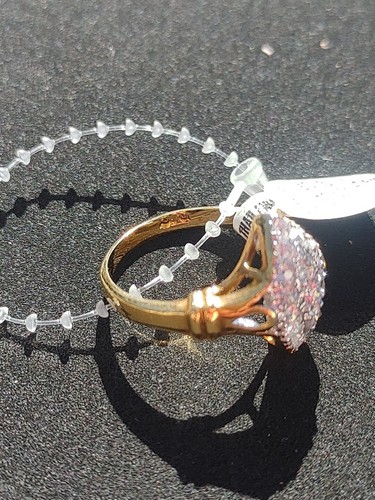 14 Kt Gold Electroplate Cubic Zirconia Size 7 Ring And Colorful Gem Bracelet Set - Picture 7 of 18