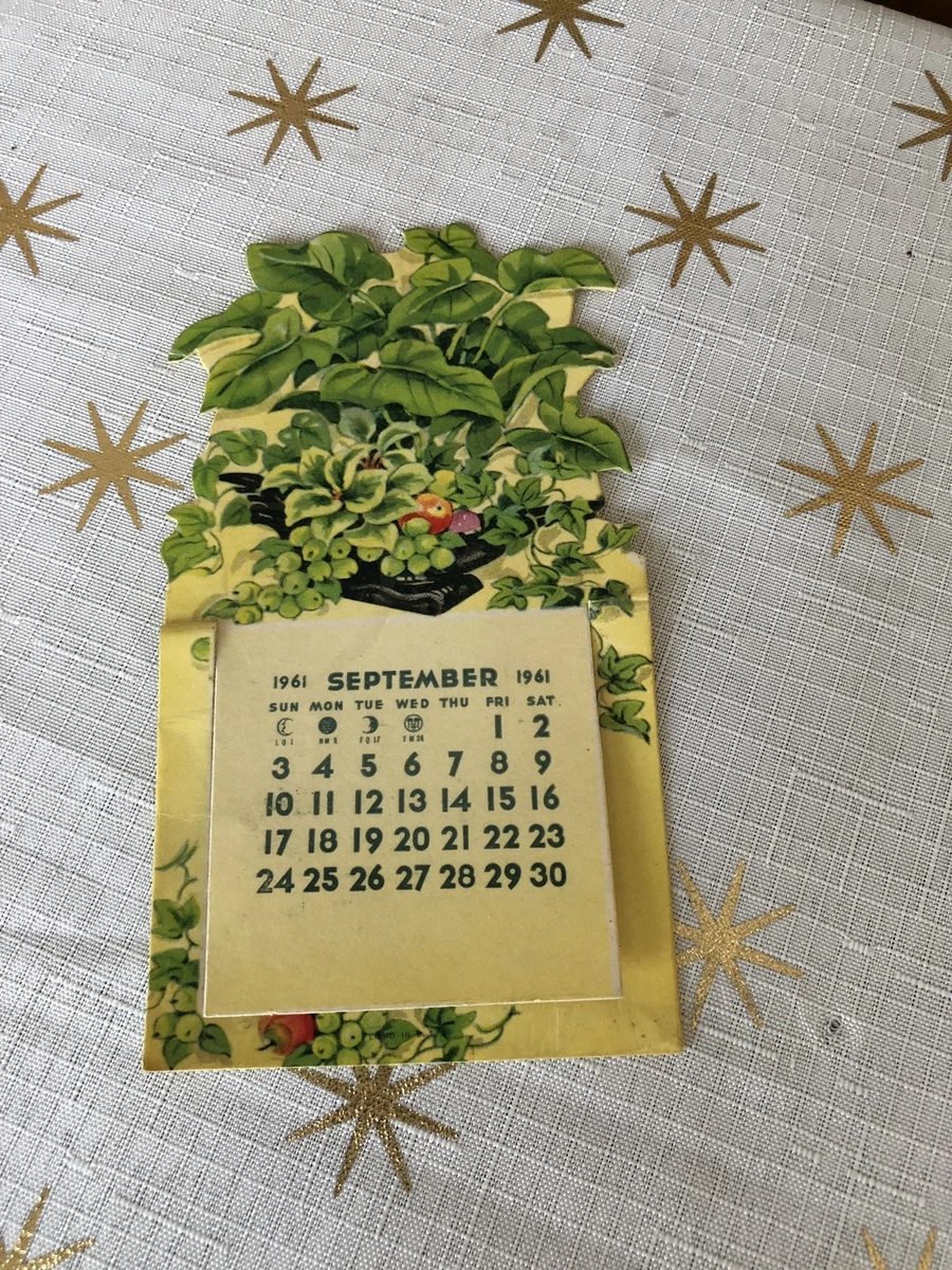 1961 September Advertising Monthly calendar Barbe Florist Kansas City | eBay