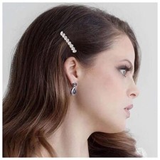 Vintage Hair Comb Barrette Rhinestone Wedding Comb Barrette CZ Side Crystal