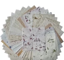 8 Packs of Handmade  Mulberry Origami  Paper Sheets 6x6...DIY Crafts.  20pcs.