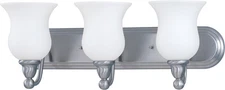 Brushed Nickel And Satin White Glass Energy Star 3 Light LED Bath$241