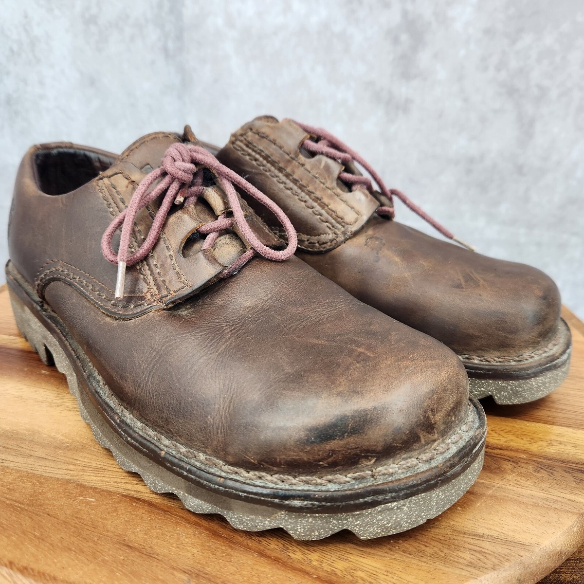 Mozo Oxford Shoes Mens 9.5 Brown Leather Slip Resistant Work  display picture 1