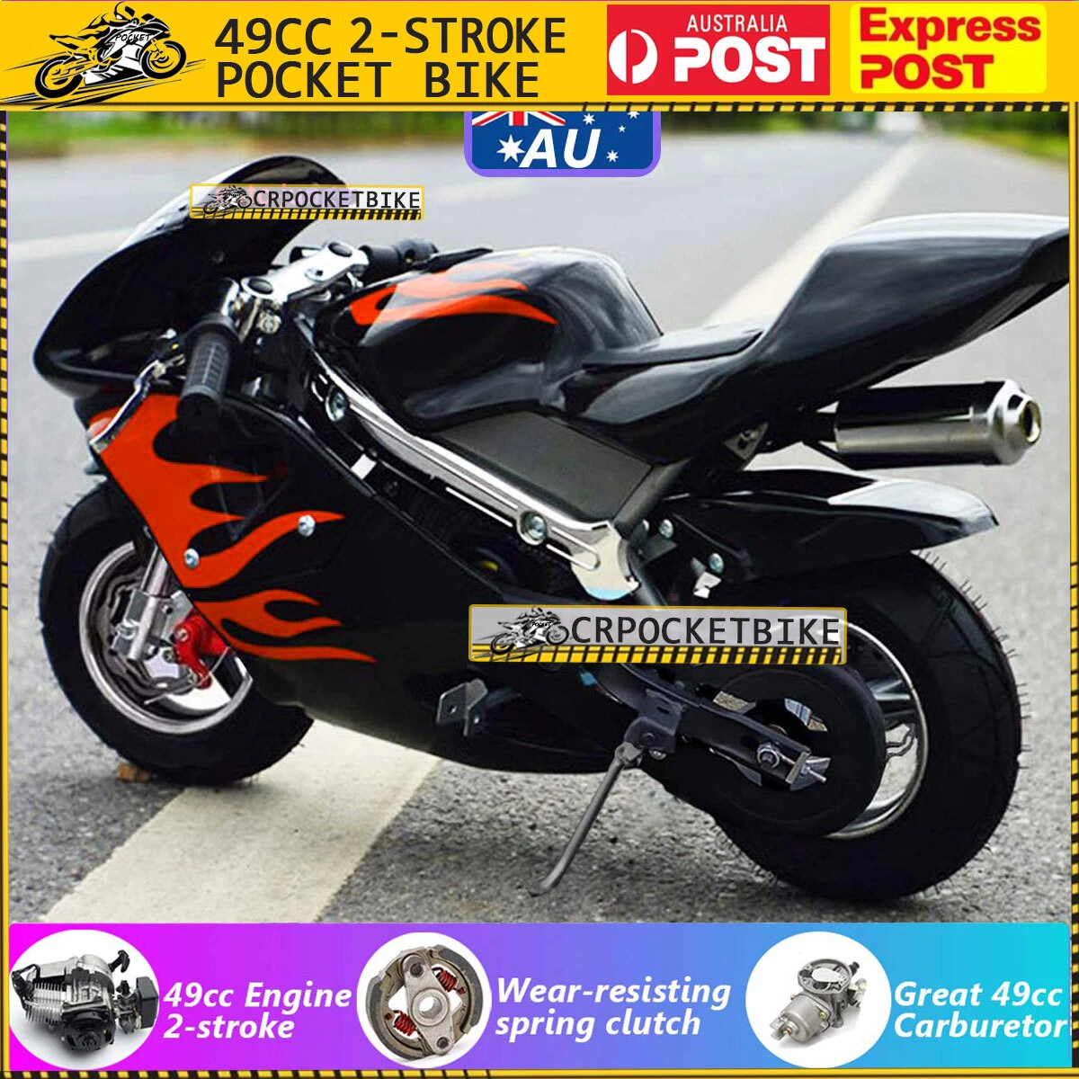 49cc 2 stroke on sale pocket bike