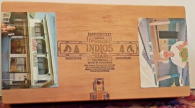 Vintage ~ PUROS INDIOS ''Rothchild'' Empty Wooden Cigar Box B Collector -Hobbyist