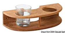 ARC Wall mounting Teak 2-Glass Holder