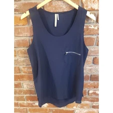 Paper Crane Women's Navy 100% Polyester Side Zip Accents Size L