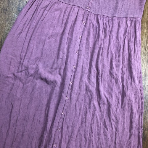 Frye Women Sz XL Mauve Button Front Midi Dress Sleeveless - Picture 3 of 8
