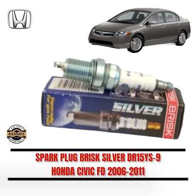 Honda Civic FD DR15YS-9 BRISK SILVER LPG SPARK PLUG 4pcs 4x