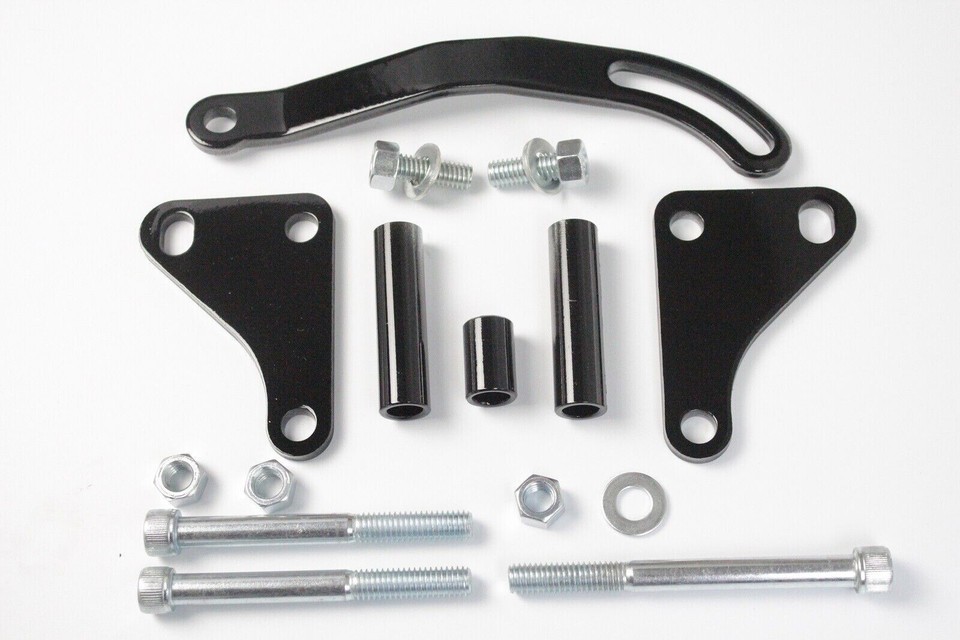 SBC SB Chevy 350 327 Black Saginaw Power Steering Pump & Aluminum