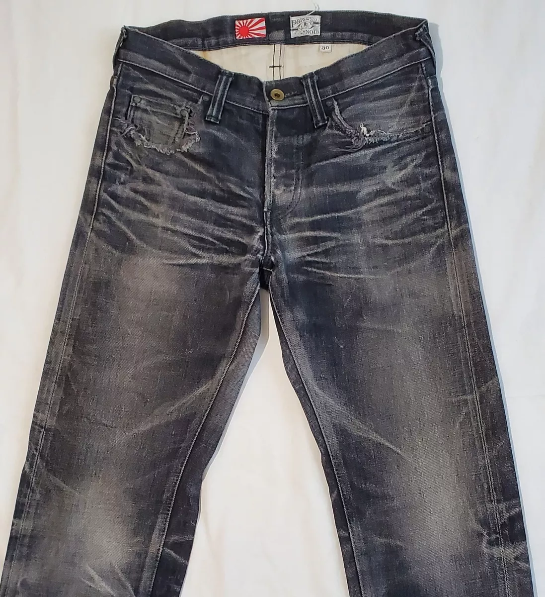 PRPS NOIR JAPAN(P59P02VBL)CLR:GRAY/BLACK SELVEDGE DENIM MEN'S JEANS SIZE 30X33