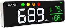 Decibel Meter Wall Hanging Sound Level Meter 11 Inch Large LED Display Noise Tem