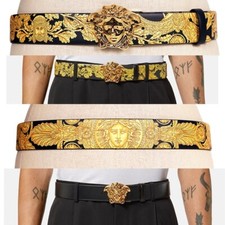 sz 90 US 36 NEW 650 VERSACE Black HERITAGE BAROQUE Reversible MEDUSA Logo BELT