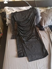 Sparkly Party Bodycon Dress Mesh Long Sleeve Plunge