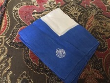 Vintage Blue  White Square Embroidered Hankie   