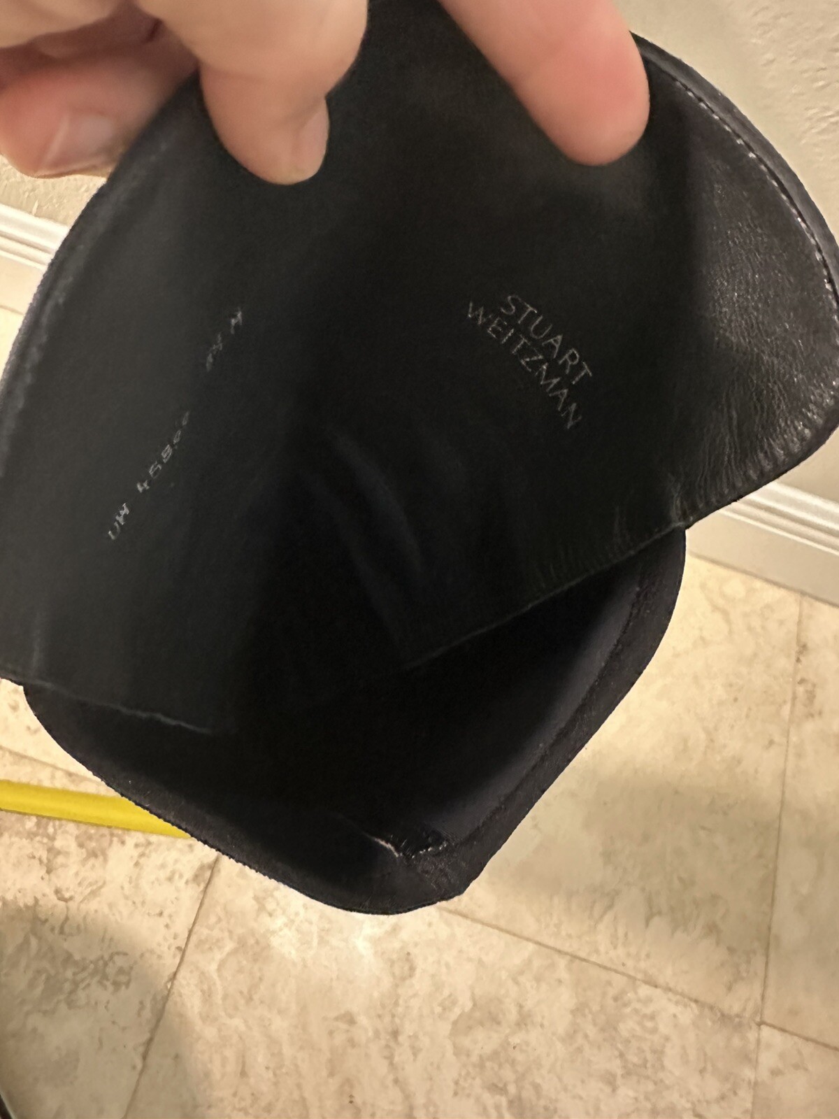 Stuart Weitzman Black Suede & Microstretch  Over The Knee Boots 8.5 Block Heel