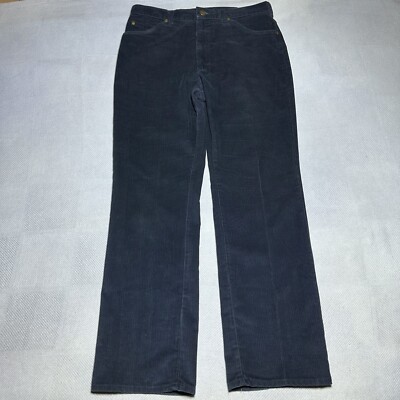 Vintage 80s 90s Lee Navy Blue Corduroy Straight Leg USA Made Pants Men s 32x30**