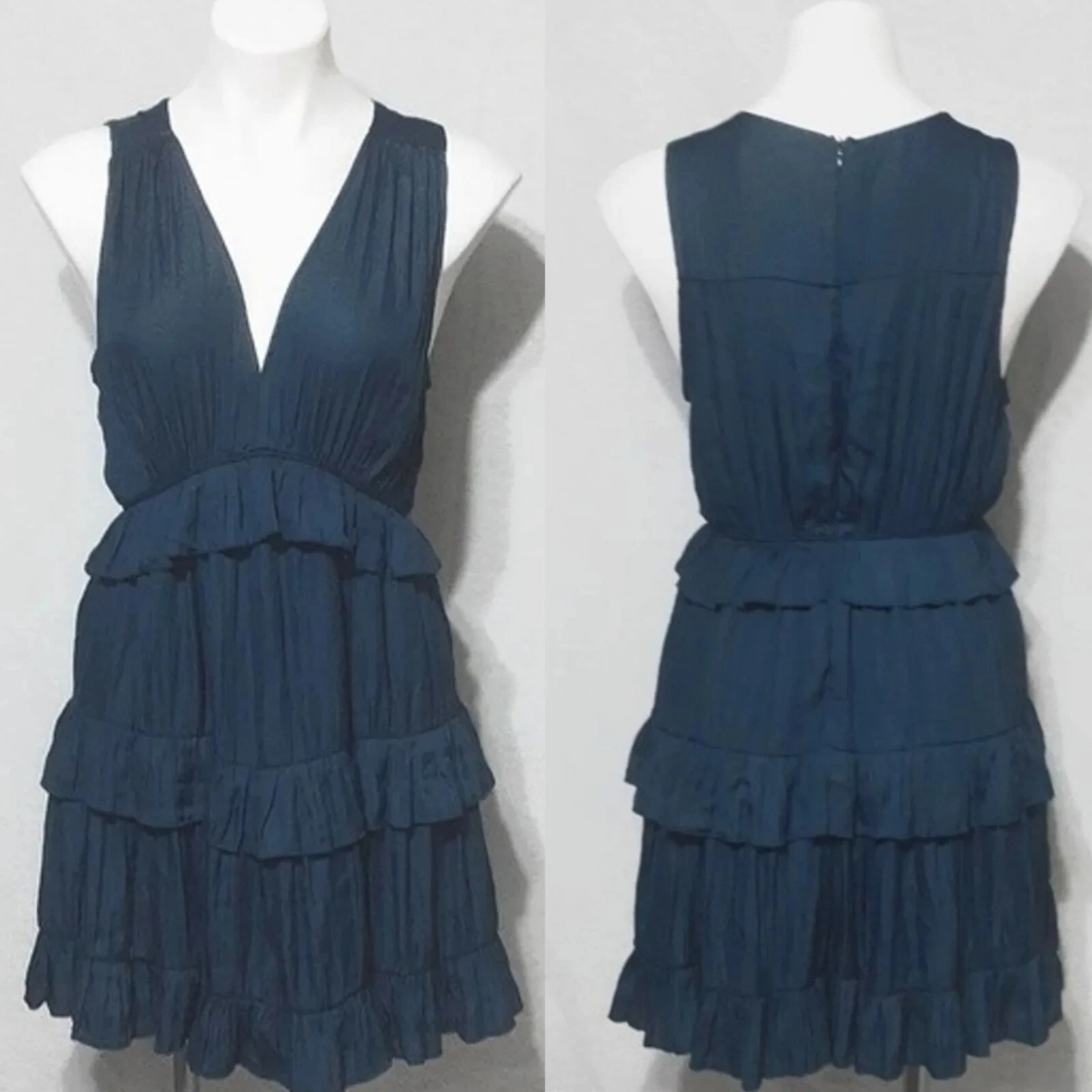 DO+BE Sleeveless Bohemian Tiered Ruffled Mini Dress Medium Summer Festival Chic
Opens in a new windo