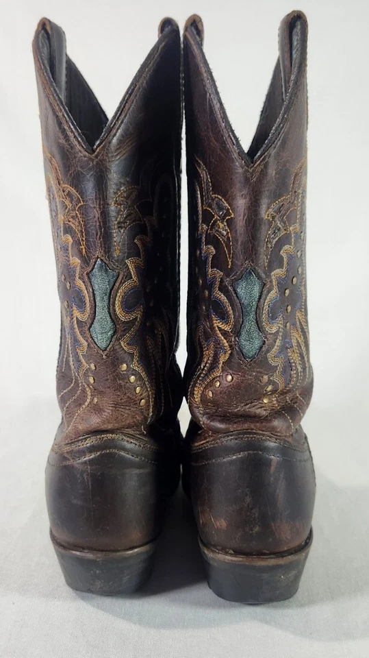 Laredo женщин Cora ботинки 6 М бренди 52034 коричневый с заклепками квадратный носок кожи - Изображение 4 из 4