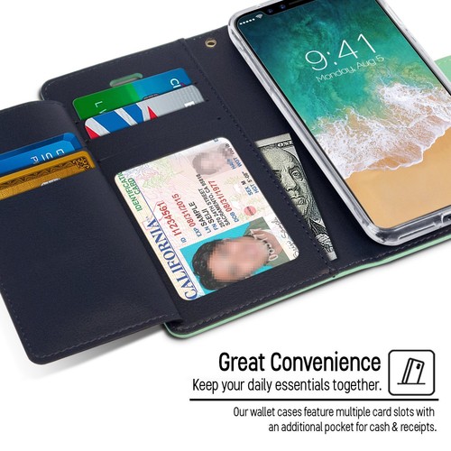 For Apple iPhone 8 / 7 Case Genuine Mercury Rich Flip Leather Wallet Cover - Picture 7 of 14