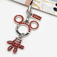 Official Disney Mickey Mouse Red Gem Glove Charm Strap Purse Key Chain Cellphone