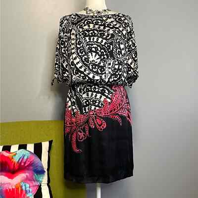 White House Black Market WHBM Geometric Silk Cocktail Blouson Dress | eBay White House Black Market WHBM Geometric Silk Cocktail Blouson Dress | eBay