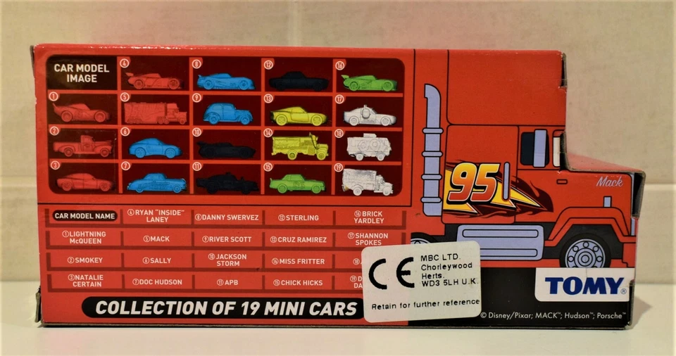 CAJA DE 19 MINI PERSONAJES DE PLÁSTICO DE DISNEY CARS 3 por TOMY McQUEEN DOC HUDSON Foto 3 de 3