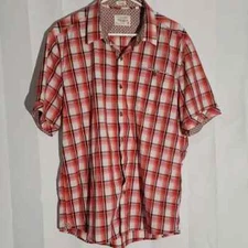 7 Diamonds Originals Red Plaid Men's Shirt size XL 100% cotton short sleeve
