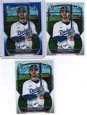 OSWALDO OSORIO 2023 BOWMAN CHROME BLUE MOJO REFRACTOR RC 150 +2 RC LOT DODGERS