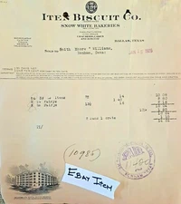 1926 Dallas Texas ITEN BISCUIT CO. SHOW WHITE BAKERIES OKLAHOMA CITY BUILDING