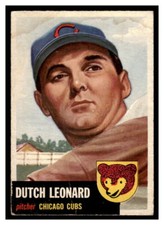1953 Topps Baseball #155b Dutch Leonard 128E