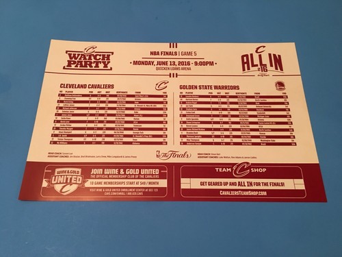 LEBRON JAMES 2016 CLEVELAND CAVALIERS FINALS POSTER ALL-IN with ROSTERS - Foto 3 di 4