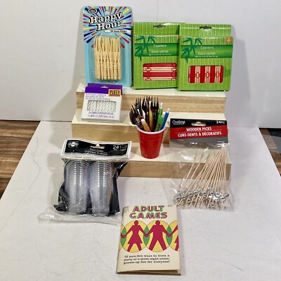 Festive Party Supplies Cocktail Forks Stirrers Mini Umbrellas Shot Cups & More