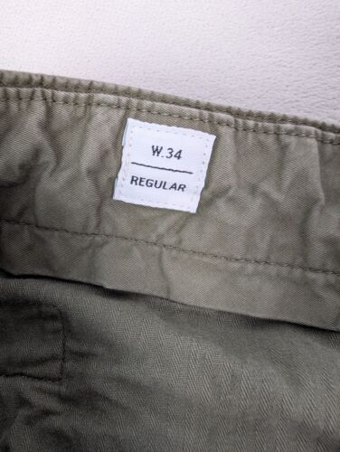 NORSE PROJECTS Aros leichte armeegrüne Twill-Chinohose vorne flach Größe 34 x 30 - Bild 4 von 6